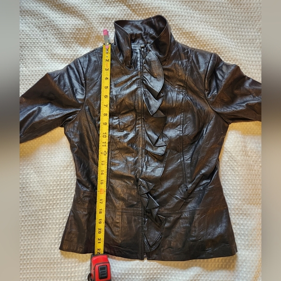 Elie Tahari Leather Jacket - Picture 9 of 12